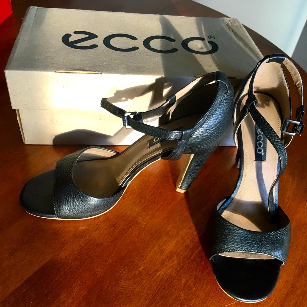 Ecco leather sandals, 3.75” heels